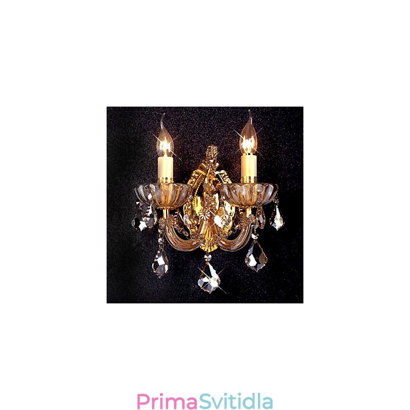 Elegantní křišťálové nástěnné svítidlo se 2 světly