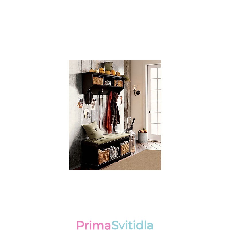 Železné nástěnné svítidlo inspirované přírodou s průhledným skleněným stínidlem