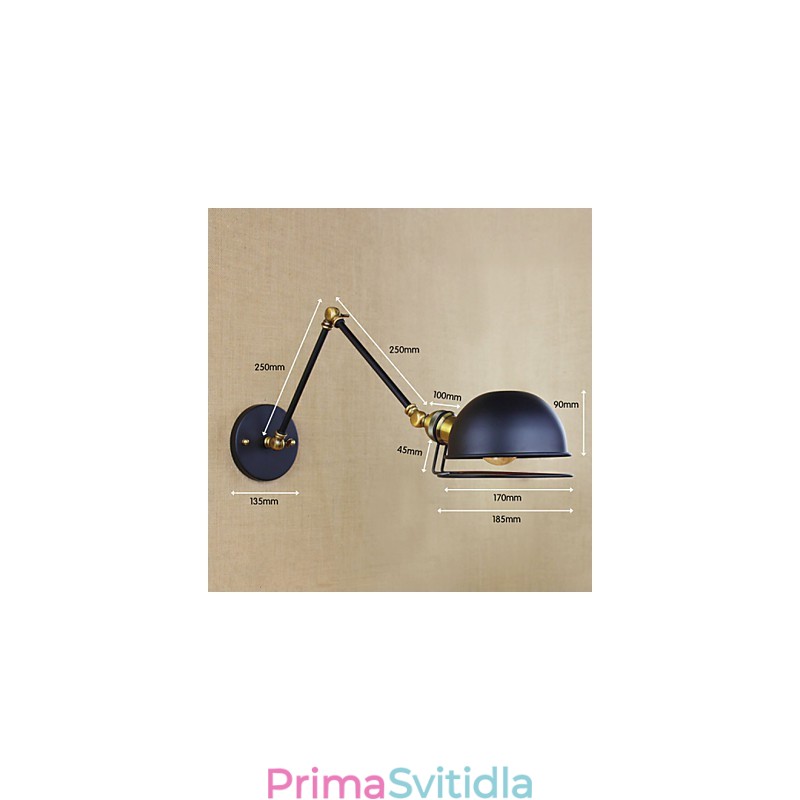 Nástěnná svítidla Swing Lights Nástěnná světla na čtení Mini styl Rustic Lodge Metal