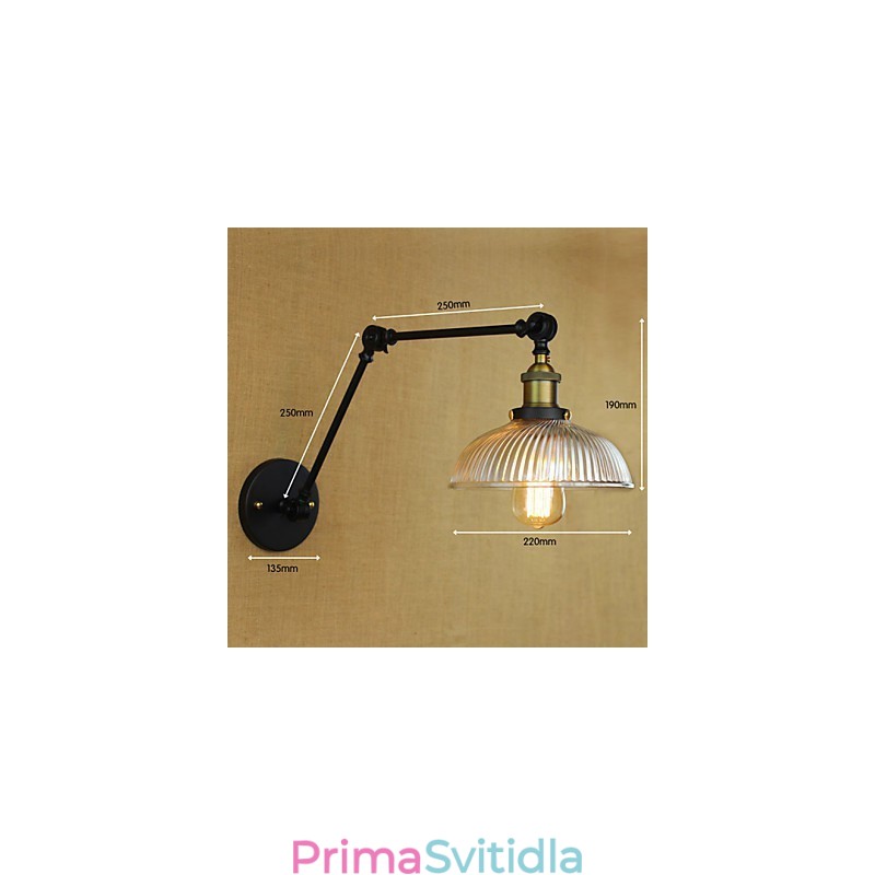 Nástěnná svítidla Swing Lights Nástěnná světla na čtení Mini styl Rustic Lodge Metal