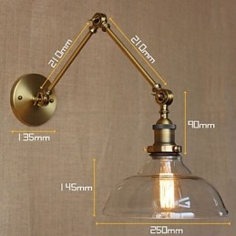 Designová lampa ve stylu LOFT Moderní skleněná bronzová kavárna dekorativní nástěnná lampa