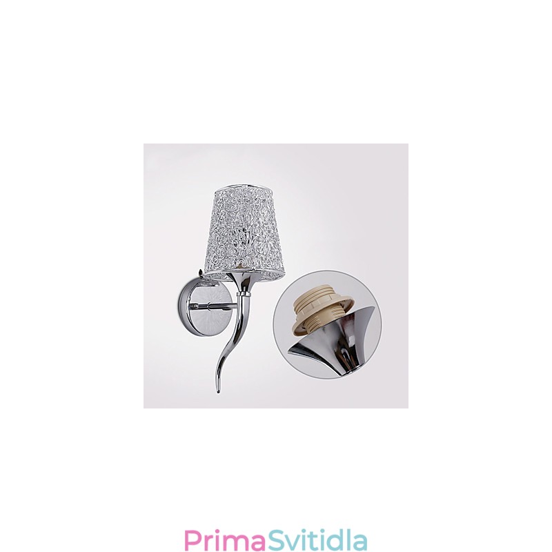 Stříbrná noční lampa na čtení Nástěnná lampa Instalatérská past na pozadí zrcadlo světlo