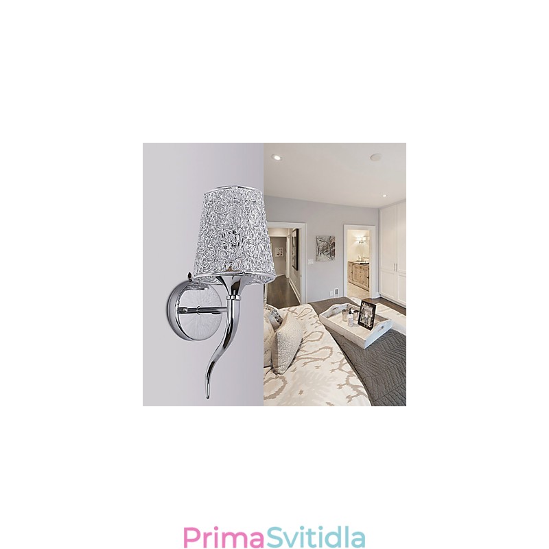 Stříbrná noční lampa na čtení Nástěnná lampa Instalatérská past na pozadí zrcadlo světlo