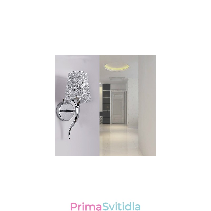 Stříbrná noční lampa na čtení Nástěnná lampa Instalatérská past na pozadí zrcadlo světlo