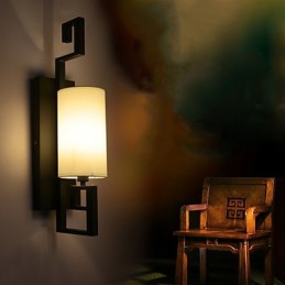 Moderní starožitná lampa v americkém stylu Obývací pokoj Ložnice Hotelové pokoje Bílá látková nástěnná lampa