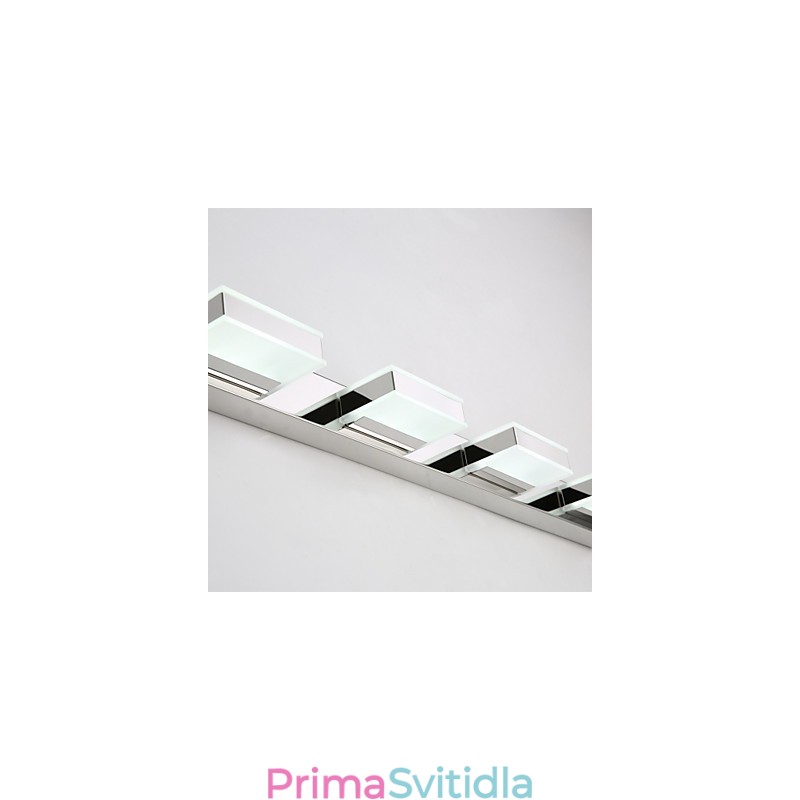 Čtvercová zrcadlová lampa z nerezové oceli a akrylu