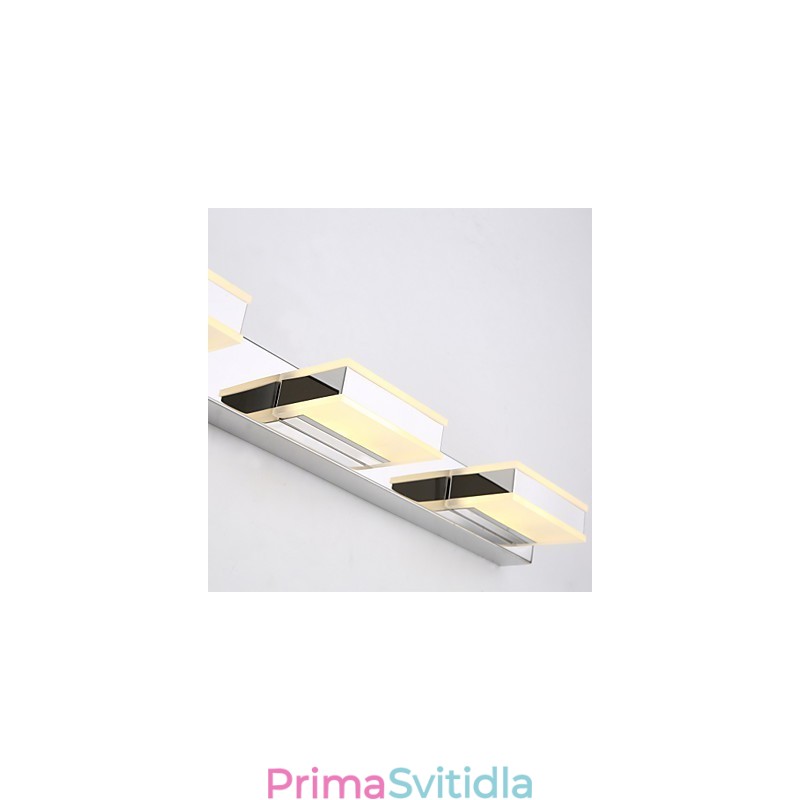 Čtvercová zrcadlová lampa z nerezové oceli a akrylu