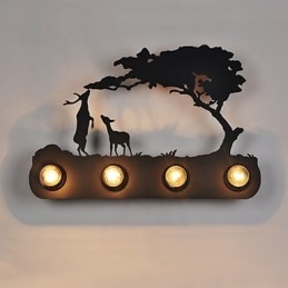 4 světla American Village Pastorační LOFT Styl Ložnice Ulička Iron Retro nástěnné lampy