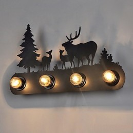 4 světla American Village Pastorační LOFT Styl Ložnice Ulička Iron Retro nástěnné lampy