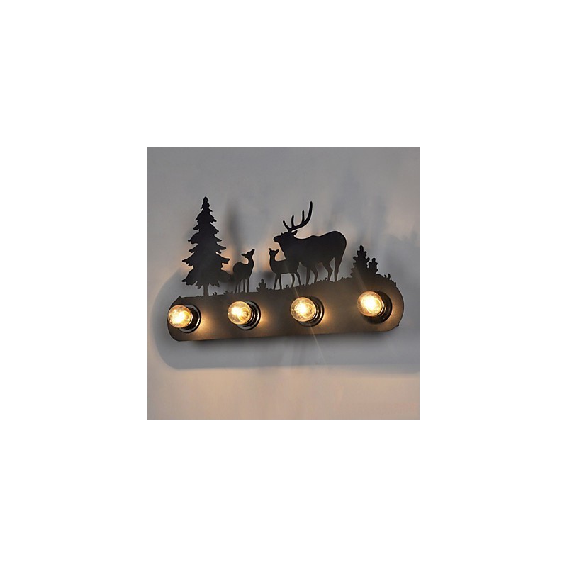 4 světla American Village Pastorační LOFT Styl Ložnice Ulička Iron Retro nástěnné lampy
