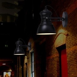 Nástěnné svítidlo ve stylu Art Deco Průmyslové Iron Vývěsní štít Loft Nástěnná lampa