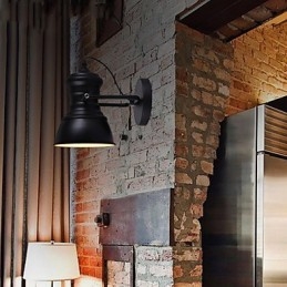 Nástěnné svítidlo ve stylu Art Deco Průmyslové Iron Vývěsní štít Loft Nástěnná lampa