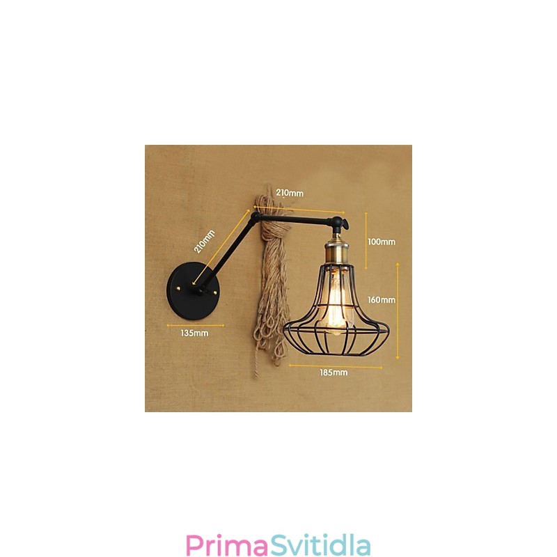 Nástěnná svítidla Swing Lights Nástěnná světla na čtení Mini styl Rustic Lodge Metal
