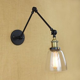 Dlouhé rameno skleněné stěny Železo Průmyslová Kreativní Teleskopická Ložnice Retro Nostalgická restaurace Skládací ulička