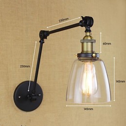 Dlouhé rameno skleněné stěny Železo Průmyslová Kreativní Teleskopická Ložnice Retro Nostalgická restaurace Skládací ulička