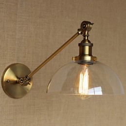 Nástěnná nástěnná nástěnná lampa do ložnice ve stylu Retro Creative American Country Hall The Iron Glass Bronz