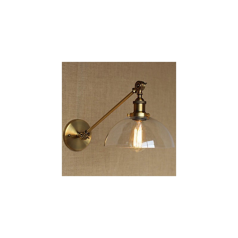 Nástěnná nástěnná nástěnná lampa do ložnice ve stylu Retro Creative American Country Hall The Iron Glass Bronz