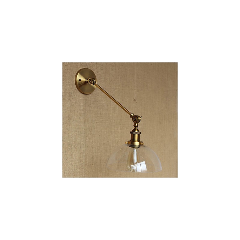 Nástěnná nástěnná nástěnná lampa do ložnice ve stylu Retro Creative American Country Hall The Iron Glass Bronz