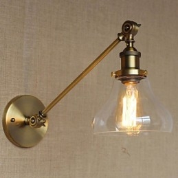 Nástěnná nástěnná nástěnná lampa do ložnice ve stylu Retro Creative American Country Hall The Iron Glass Bronz