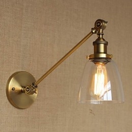 Nástěnná nástěnná nástěnná lampa do ložnice ve stylu Retro Creative American Country Hall The Iron Glass Bronz