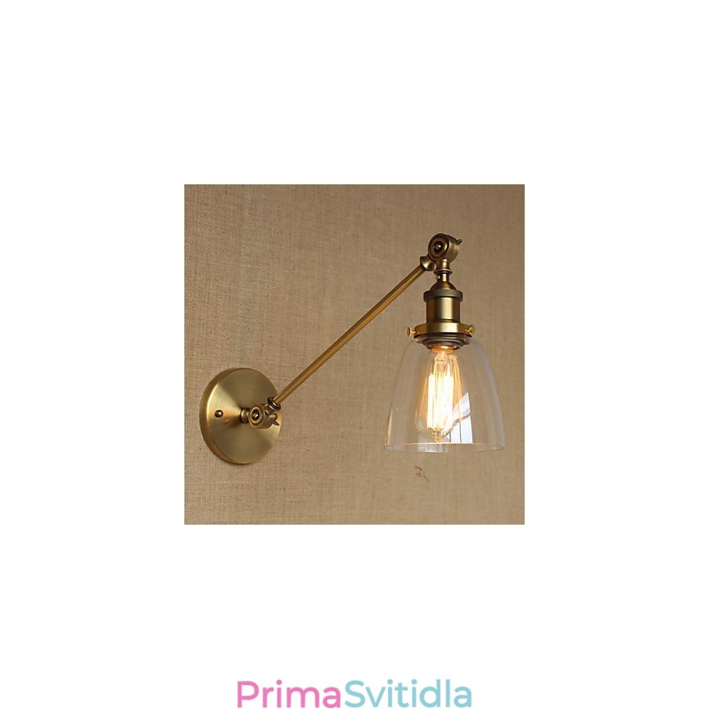Nástěnná nástěnná nástěnná lampa do ložnice ve stylu Retro Creative American Country Hall The Iron Glass Bronz