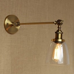 Nástěnná nástěnná nástěnná lampa do ložnice ve stylu Retro Creative American Country Hall The Iron Glass Bronz