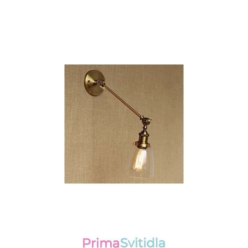 Nástěnná nástěnná nástěnná lampa do ložnice ve stylu Retro Creative American Country Hall The Iron Glass Bronz