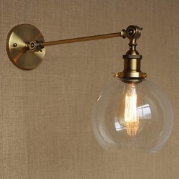 Nástěnná nástěnná nástěnná lampa do ložnice ve stylu Retro Creative American Country Hall The Iron Glass Bronz