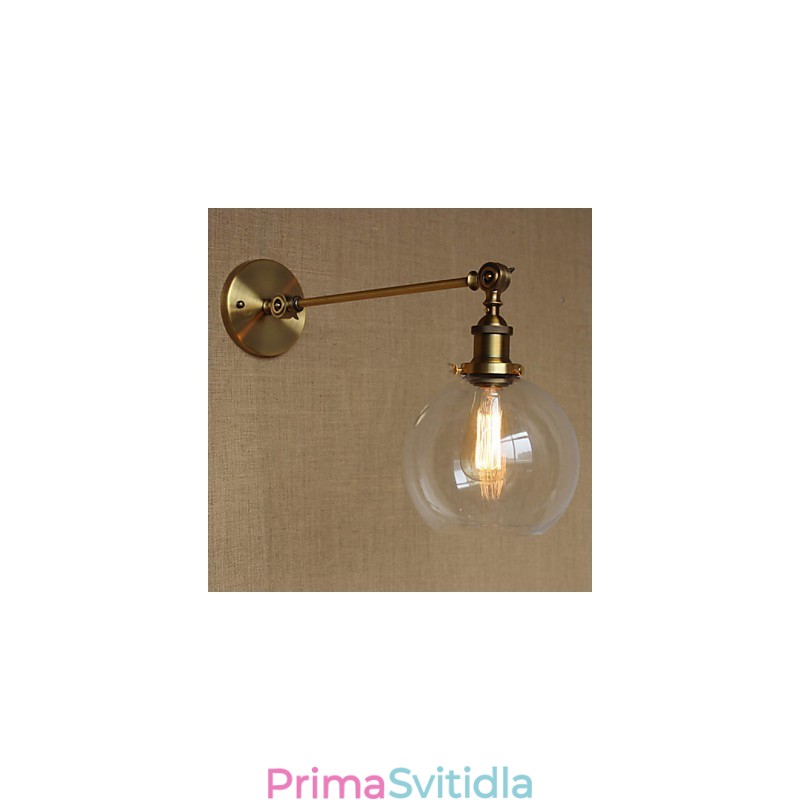Nástěnná nástěnná nástěnná lampa do ložnice ve stylu Retro Creative American Country Hall The Iron Glass Bronz