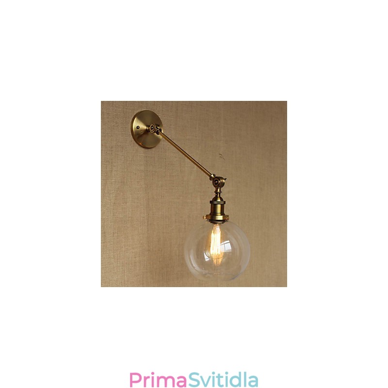 Nástěnná nástěnná nástěnná lampa do ložnice ve stylu Retro Creative American Country Hall The Iron Glass Bronz