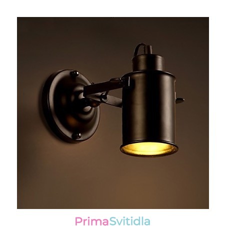 Vintage nástěnné svítidlo průmyslové černé tepané železo nástěnné svítidlo retro Econce svítidlo koridor nástěnné osvětlení