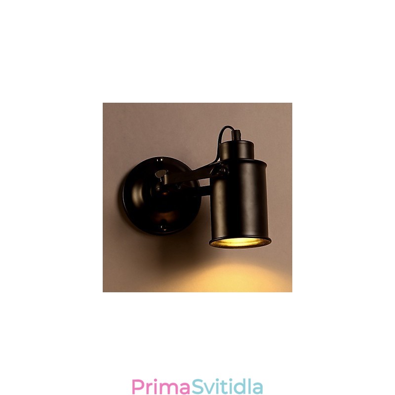 Vintage nástěnné svítidlo průmyslové černé tepané železo nástěnné svítidlo retro Econce svítidlo koridor nástěnné osvětlení