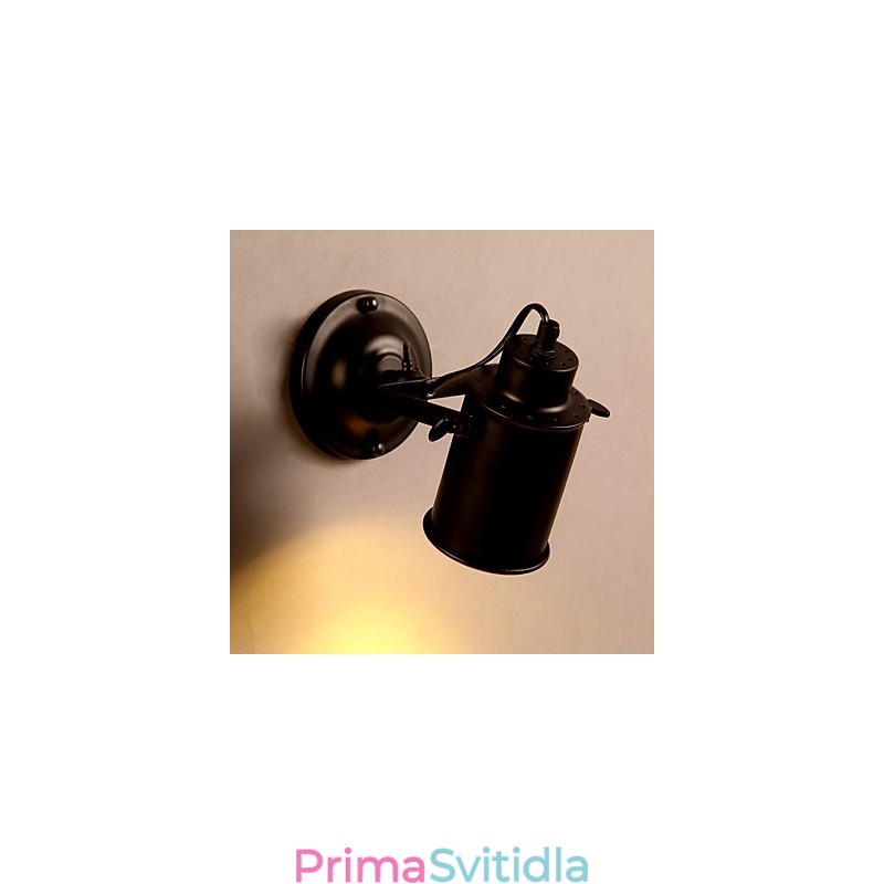 Vintage nástěnné svítidlo průmyslové černé tepané železo nástěnné svítidlo retro Econce svítidlo koridor nástěnné osvětlení