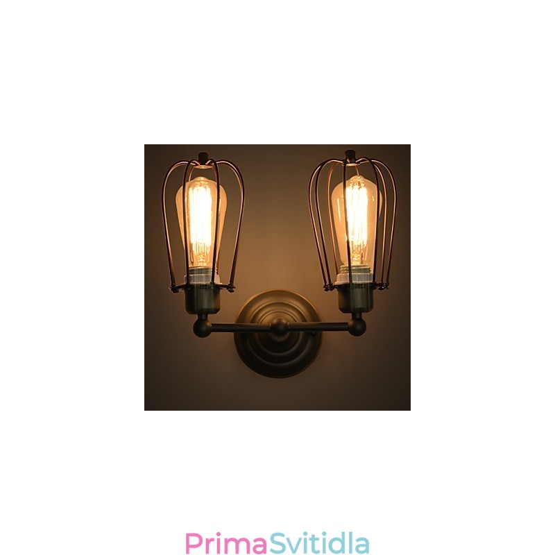 Loft American Country Iron Art Starožitná nástěnná lampa Průmyslová světla