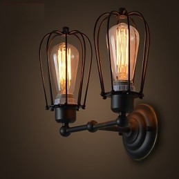 Loft American Country Iron Art Starožitná nástěnná lampa Průmyslová světla