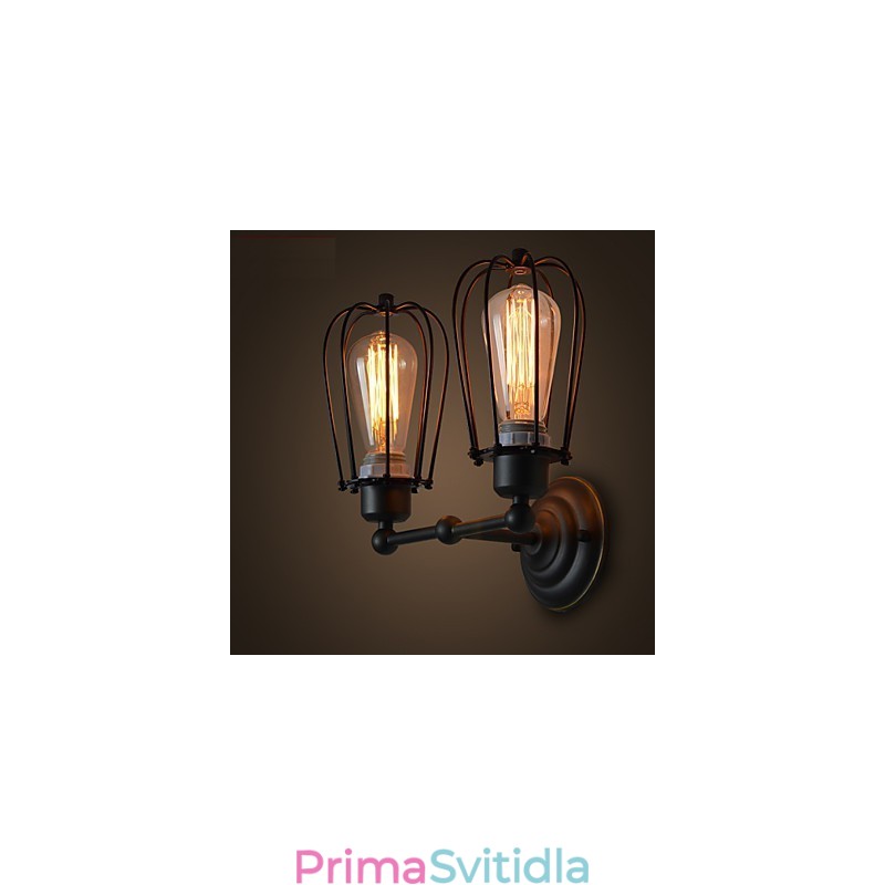 Loft American Country Iron Art Starožitná nástěnná lampa Průmyslová světla