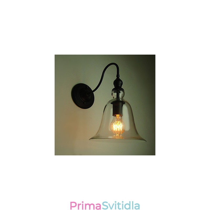 Vintage nástěnné svítidlo One Light Steel and Glass