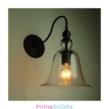 Vintage nástěnné svítidlo One Light Steel and Glass Vintage nástěnné svítidlo One Light Steel and Glass