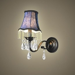 Křišťálová nástěnná lampa s látkovým stínidlem nejprodávanější v Evropě a USA
