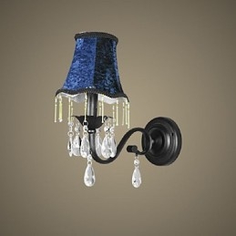 Křišťálová nástěnná lampa s látkovým stínidlem nejprodávanější v Evropě a USA