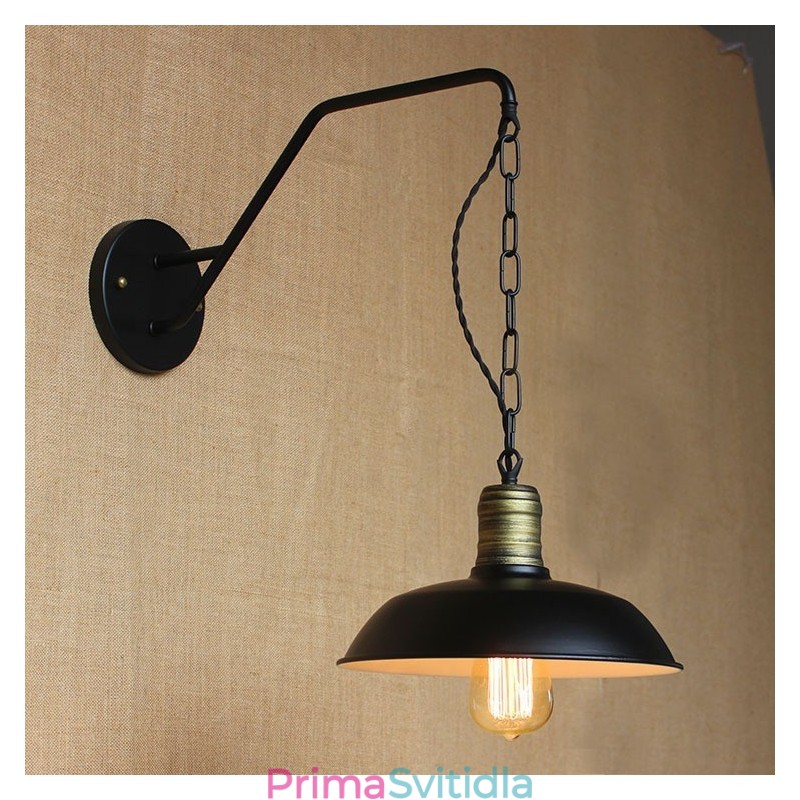 Jednoduchá a kreativní osobnost nástěnná lampa Průmyslový řetězec Americká retro nástěnná lampa do ložnice s železnou uličkou