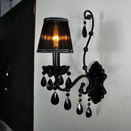 Nástěnné svícny Crystal Traditional Classic Metal Black
