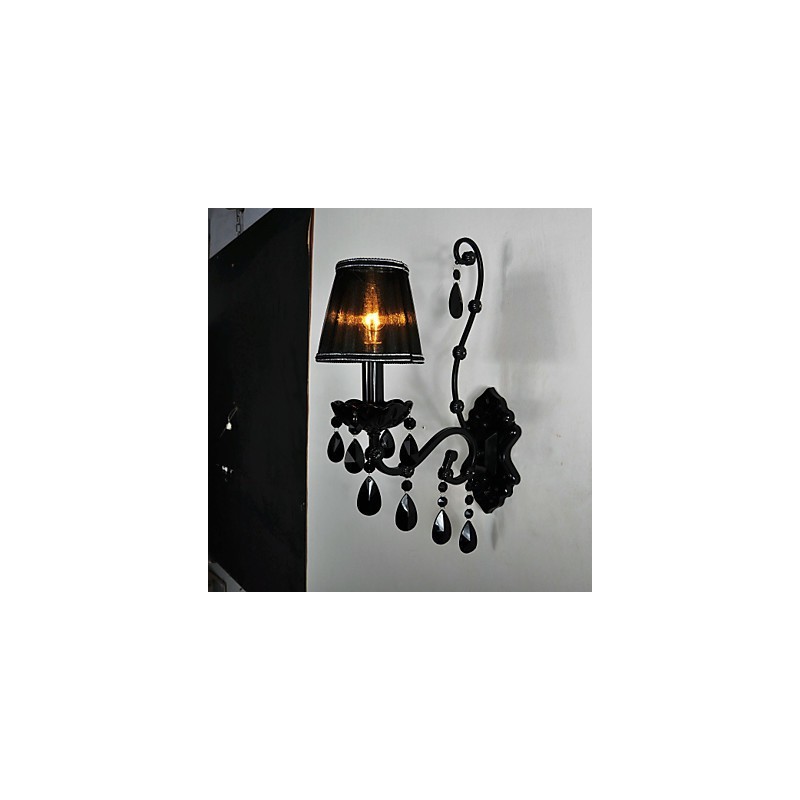 Nástěnné svícny Crystal Traditional Classic Metal Black