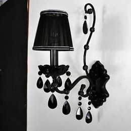 Nástěnné svícny Crystal Traditional Classic Metal Black