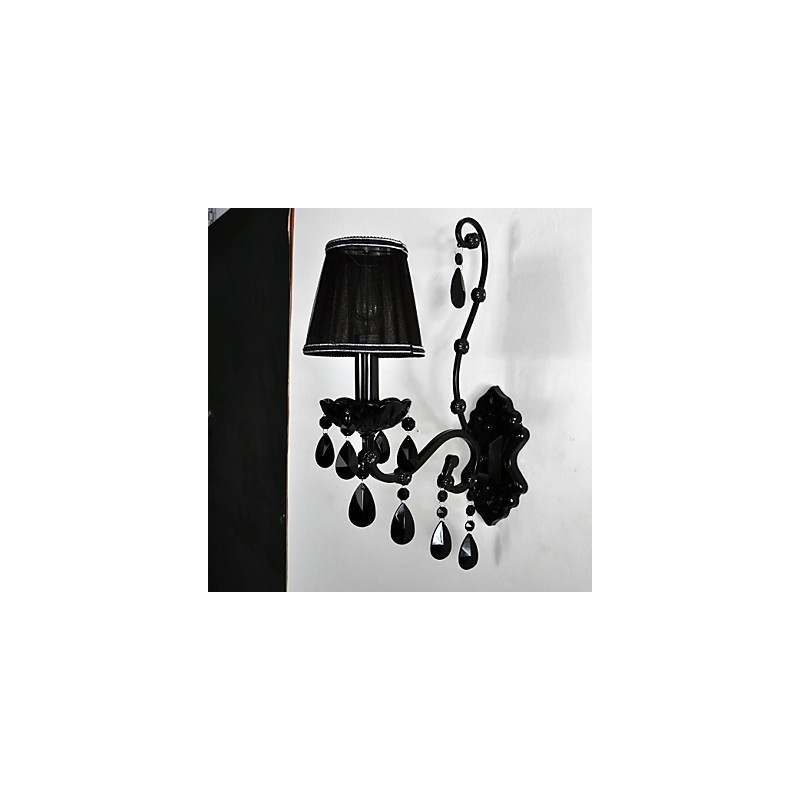 Nástěnné svícny Crystal Traditional Classic Metal Black