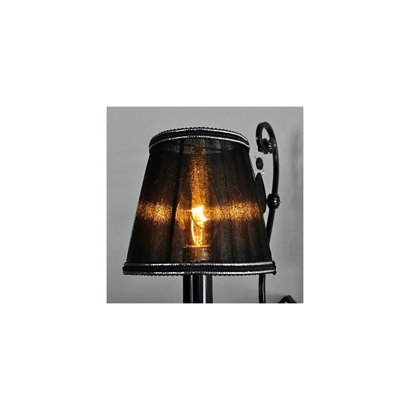 Nástěnné svícny Crystal Traditional Classic Metal Black