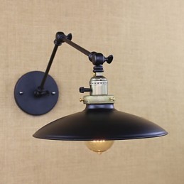 Americká minimalistická průmyslová železná nástěnná lampa s dlouhým ramenem a vypínačem