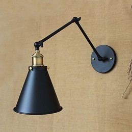 Minimalistická manželská postel s dlouhým ramenem a nástěnná lampa v americkém venkovském pastoračním stylu Vchod do skladu u uličky