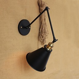Minimalistická manželská postel s dlouhým ramenem a nástěnná lampa v americkém venkovském pastoračním stylu Vchod do skladu u uličky
