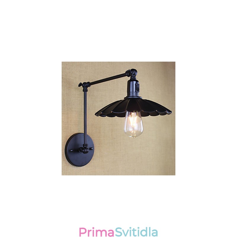 Ložnice Noční lampa Hotelová inženýrská restaurace Retro matný černý pásek s dvojitým vypínačem s dlouhým ramenem